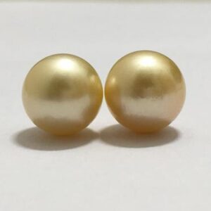 11.5 To 11.75 mm (Approx.) Beautiful Real South Sea Pearl Of Pair  | Light Golden Color | Oval Shape | Personalize Gift | Ocean Pearl