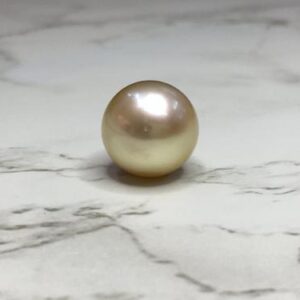15.25 MM (Approx.)  Beautiful AA Indonesia Real Sea Water Loose Pearl for Pendant  Light Golden Round Shape Personalize Gift Seawater Pearl
