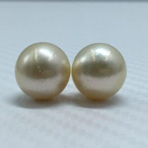 13.80 MM Size (Approx.) AA Luster Loose Pearl Cream Color Round Shape Pearl beads Natural Real South Sea Pearl Personalize Gift For Earrings