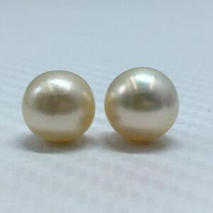 11 MM Size (Approx.) AA Luster Loose Pearl Light Golden Color Button Shape Pearl beads Natural Real South Sea Pearl Personalize Gift