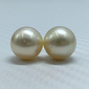 12.25 MM Size AA Luster Loose Pearl Cream Color Button Shape Pearl beads Natural South Sea Pearl