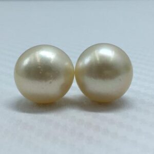 13.5 MM Size (Approx.) AA Luster Loose Pearl Cream Color Button Shape Pearl beads Natural Real South Sea Pearl | Personalize | Gift earrings