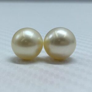 11 MM Size(Approx.) AA Luster Loose Pearl Light Golden Color Button Shape Pearl beads Natural Real South Sea Pearl Personalize Gift Earrings