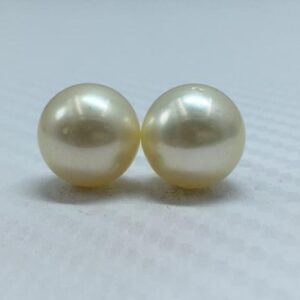 11.5 MM Size (Approx.)  AA Luster Loose Pearl Cream Color Near Round Shape Pearl beads Natural South Sea Pearl Personalize Gift for Earrings