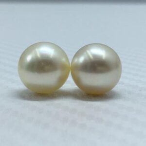 11.25 MM Size AA Luster Loose Pearl Cream Color Button Shape Pearl beads Natural South Sea Pearl