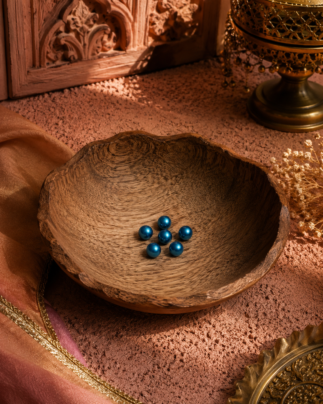 Blue Fresh Water Pearls Button