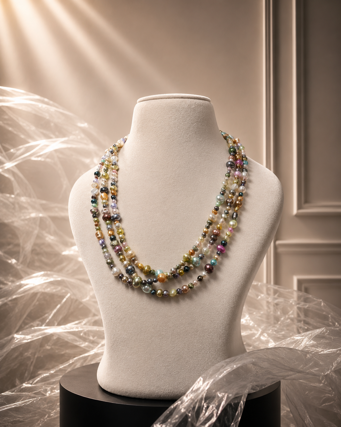 Dyed Multi Colour Fresh Water Pearl Necklace