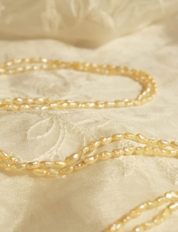 Fresh Water Pearl 2 Line Necklace with Metal Clasp & Earrings