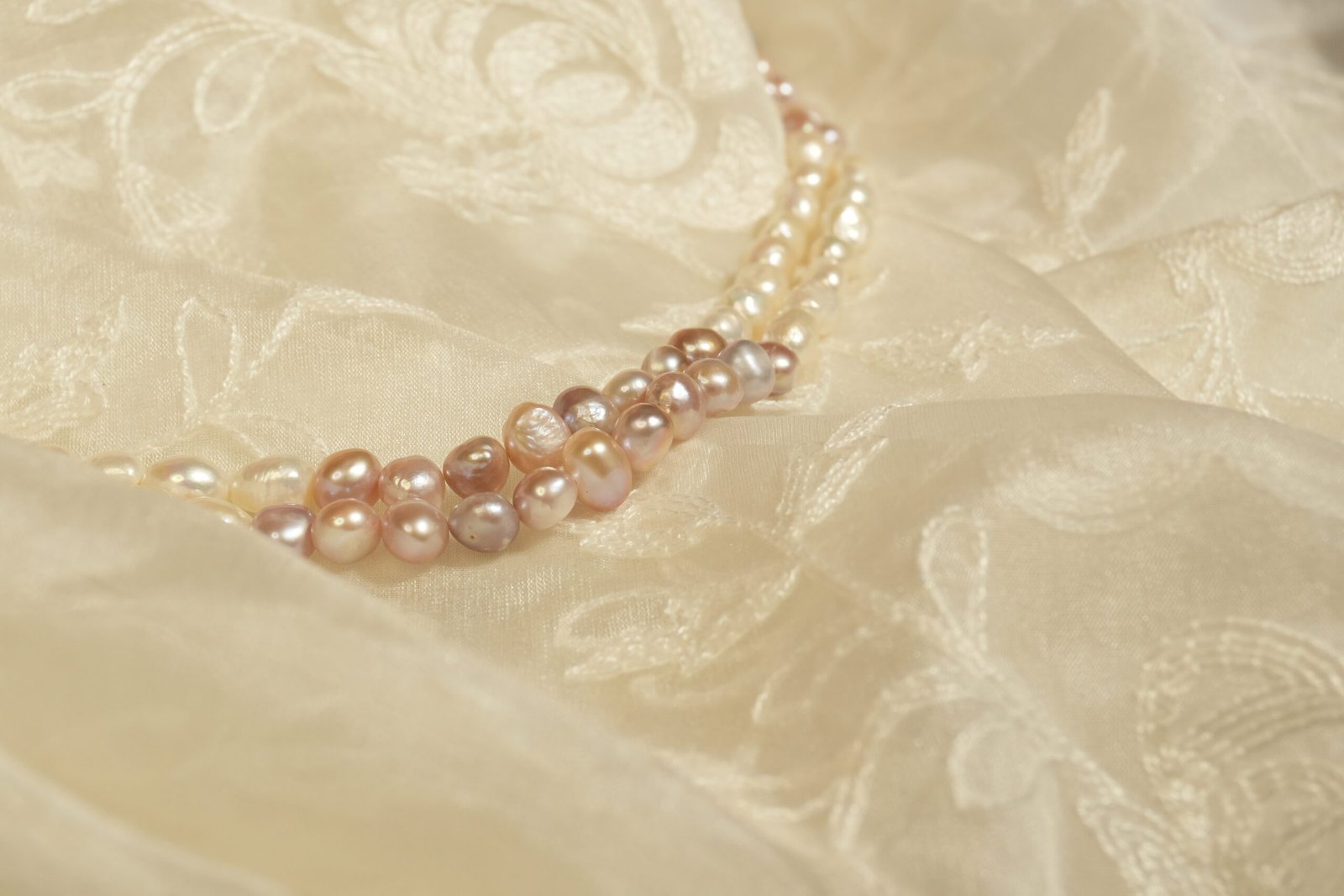 Multicoloured Fresh Water Pearl Necklace Dual Strand