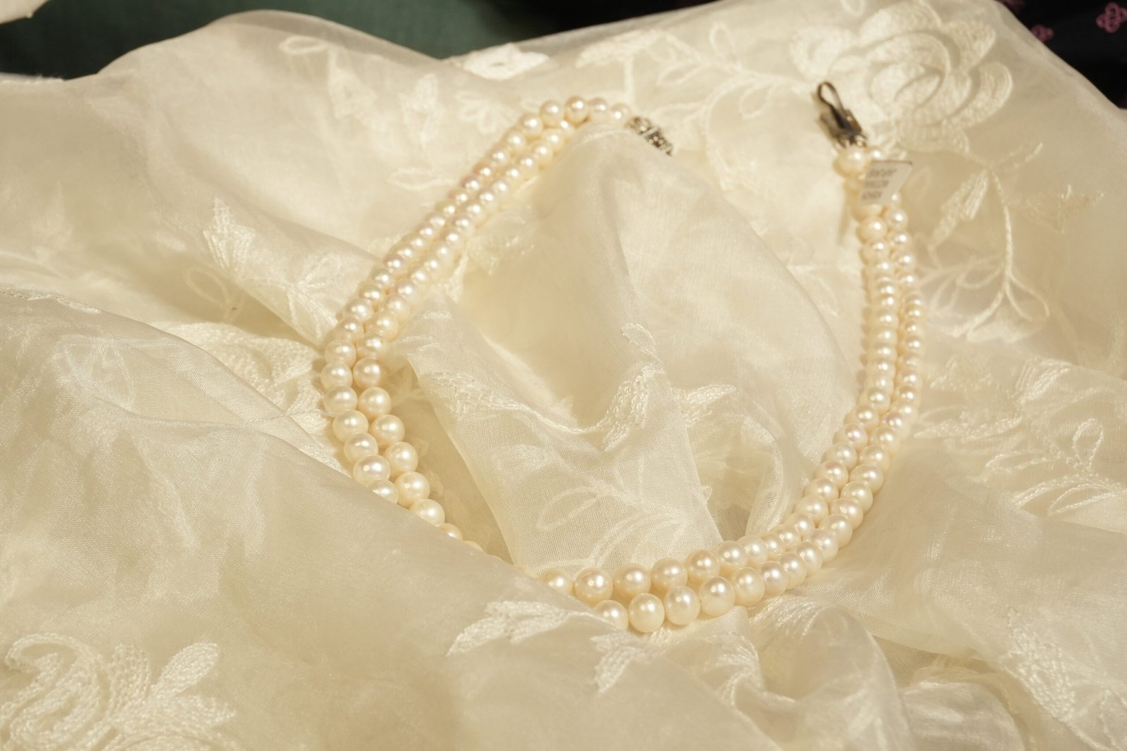 Fresh Water Pearls 2 Line Necklace With Metal Clasp