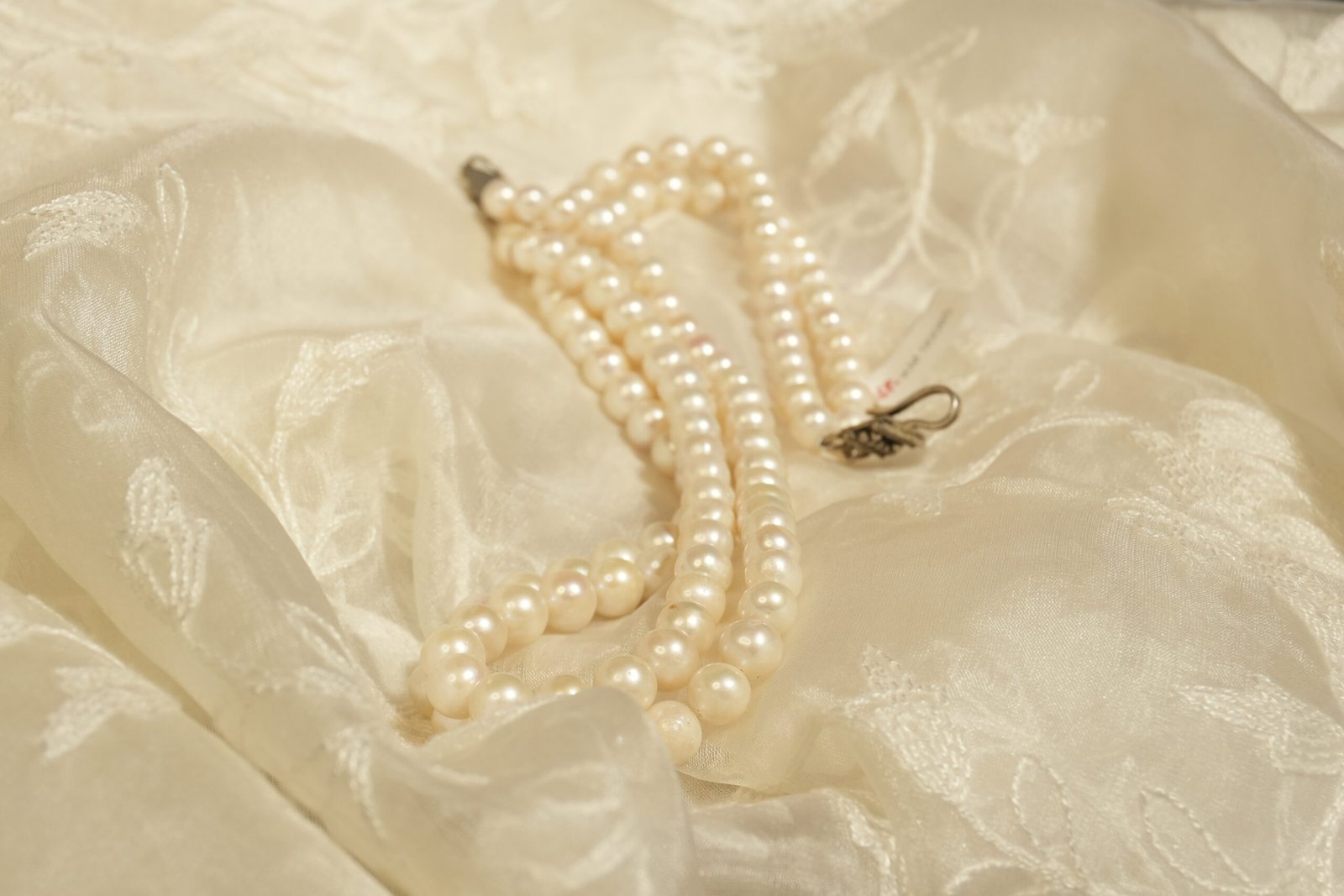 Fresh Water Pearls 2 Line Necklace With Metal Clasp