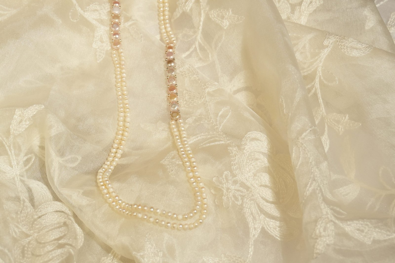 Fresh Water Pearls 2 Line Necklace With Metal Clasp