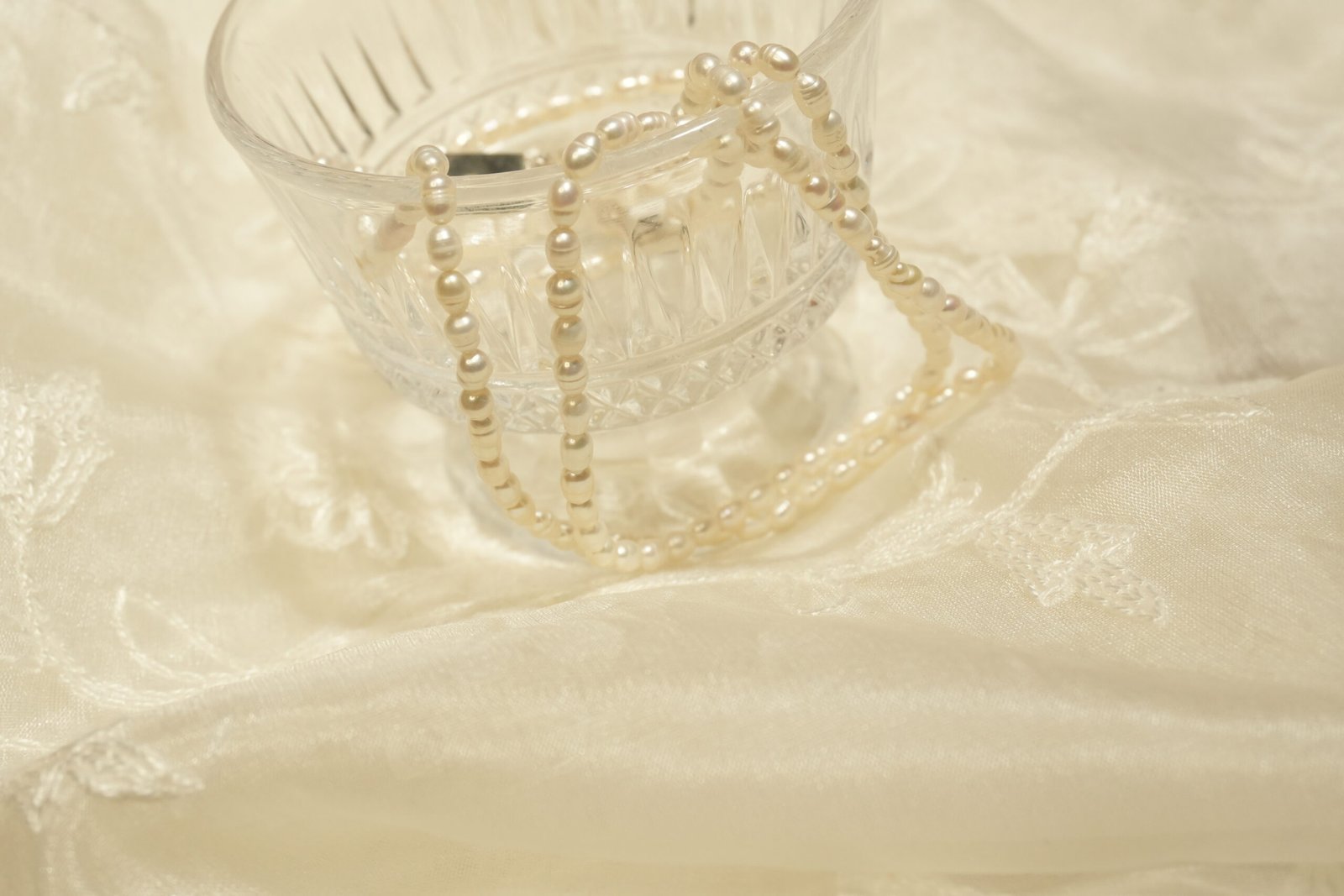 Rice Pearl 2 Line Necklace With Metal Clasp With Silver Tops - Image 2