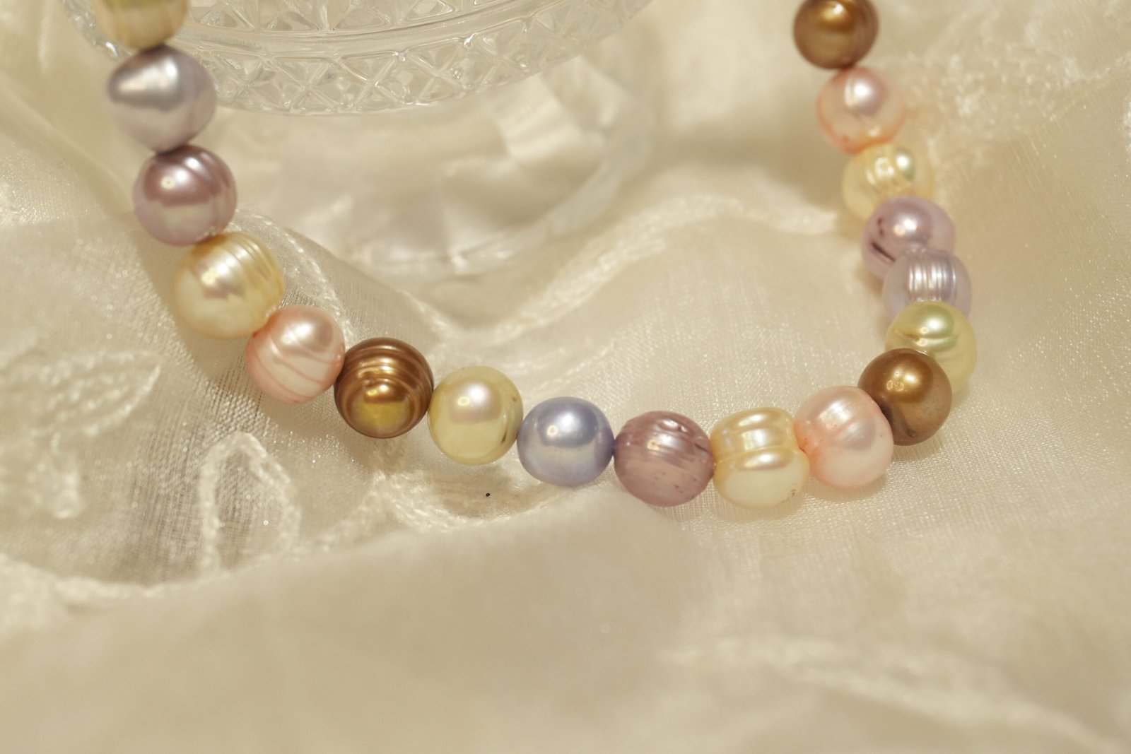 Fresh Water Multicoloured Pearl Necklace with Earrings
