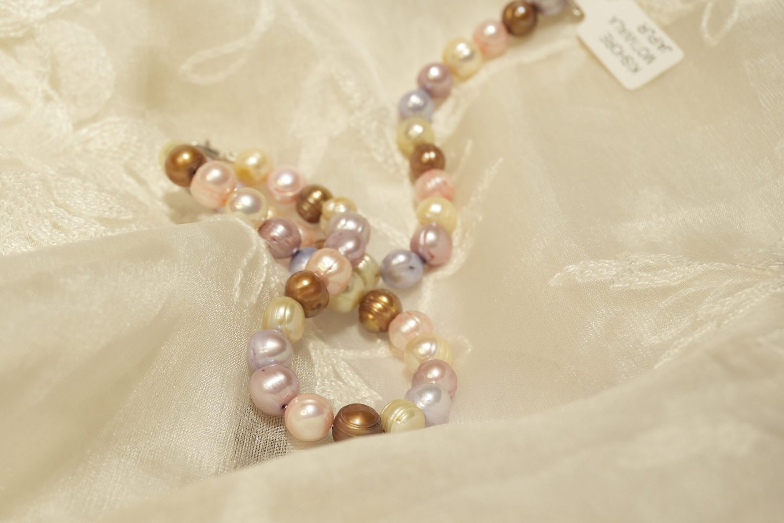 Fresh Water Multicoloured Pearl Necklace with Earrings - Image 2