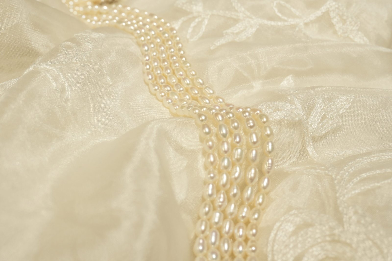 Fresh Water Pearls 5 Line Necklace With Metal Clasp - Image 2