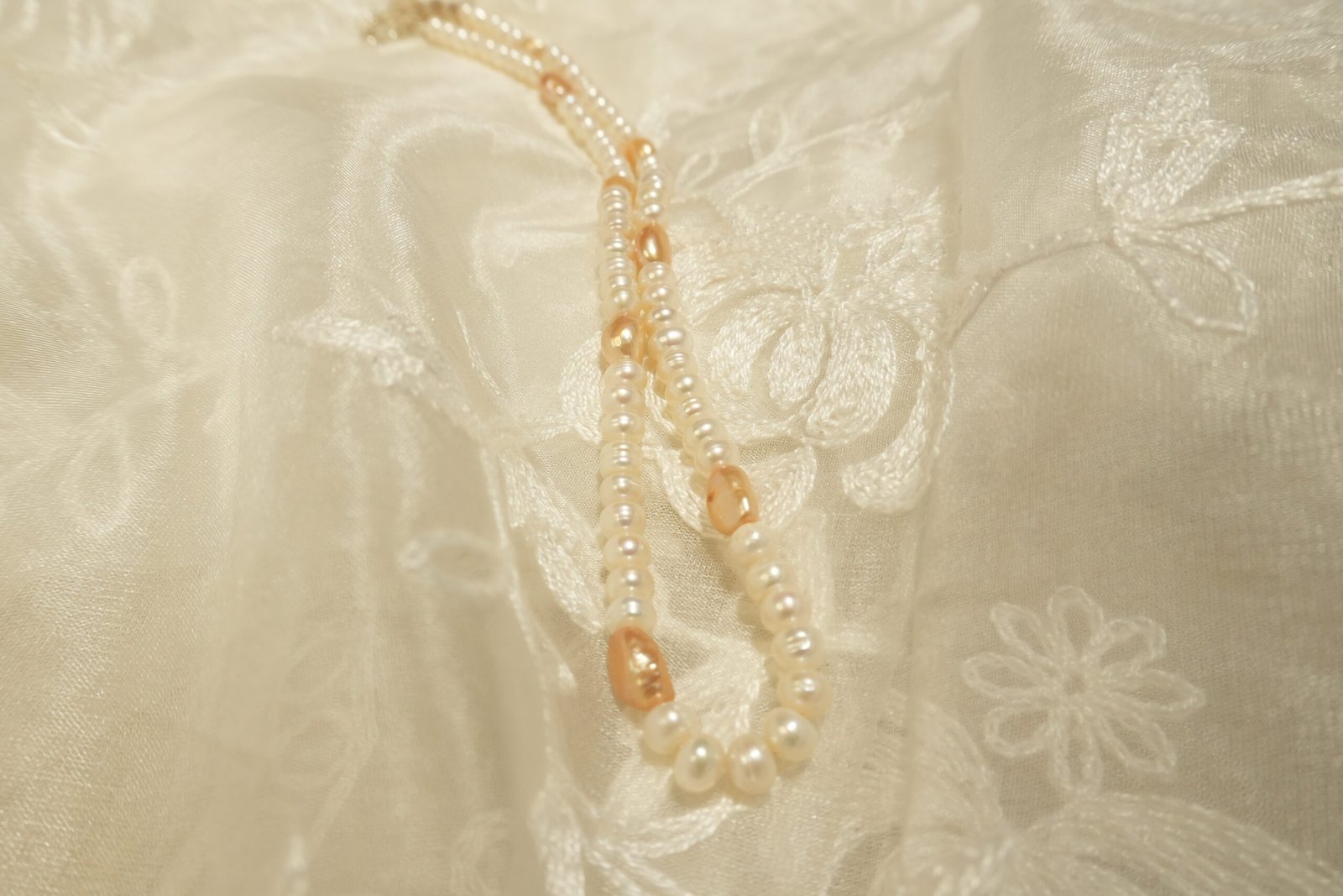 Fresh Water Pearl Necklace With Metal Clasp With Metal Earrings - Image 5