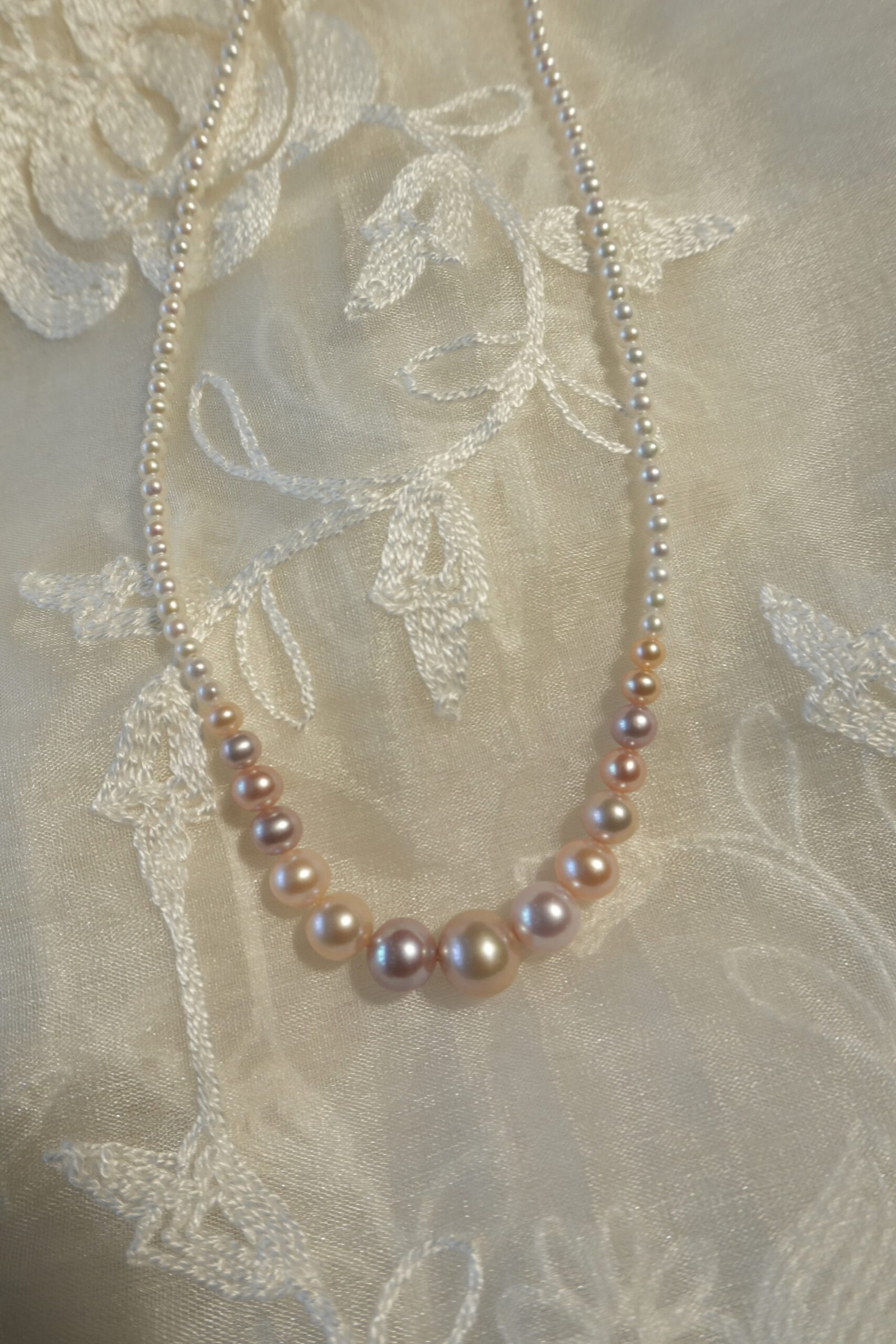 Fresh Water Pearl Graduation Necklace With Metal Clasp - Image 2
