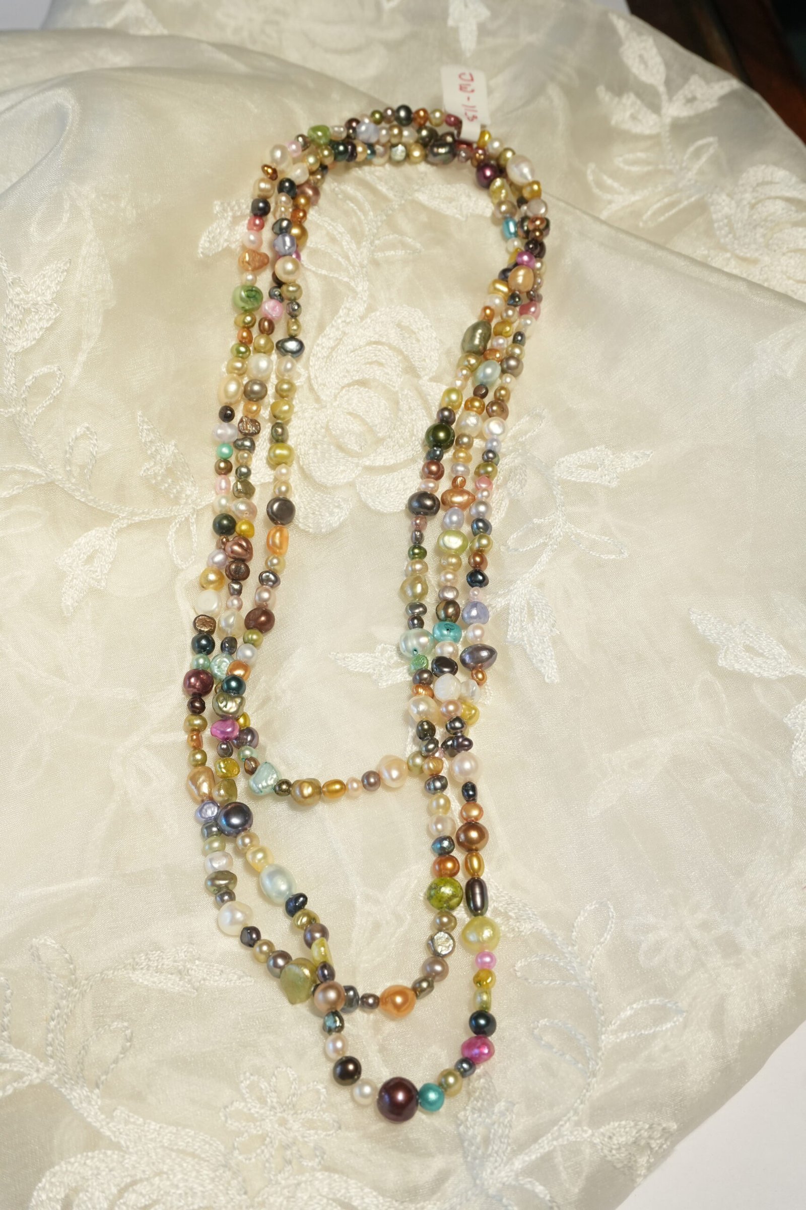 Dyed Multi Colour Fresh Water Pearl Necklace - Image 3