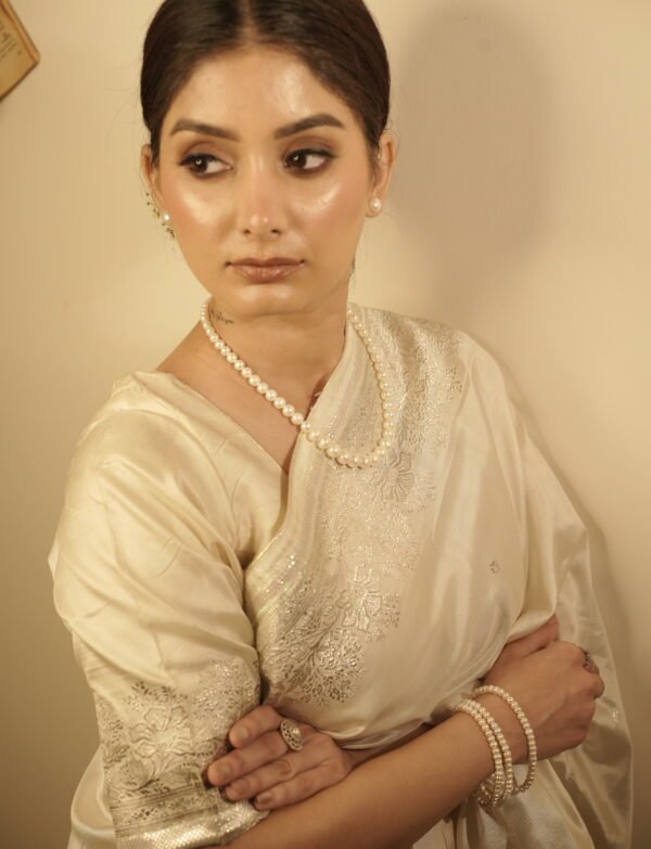 Fresh Water Pearl 2 Line Necklace with Metal Clasp & Earrings