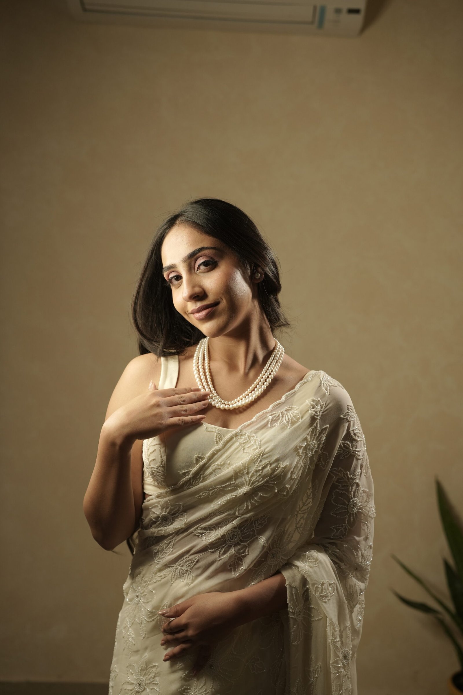 Three-Line Classic Pearl Necklace