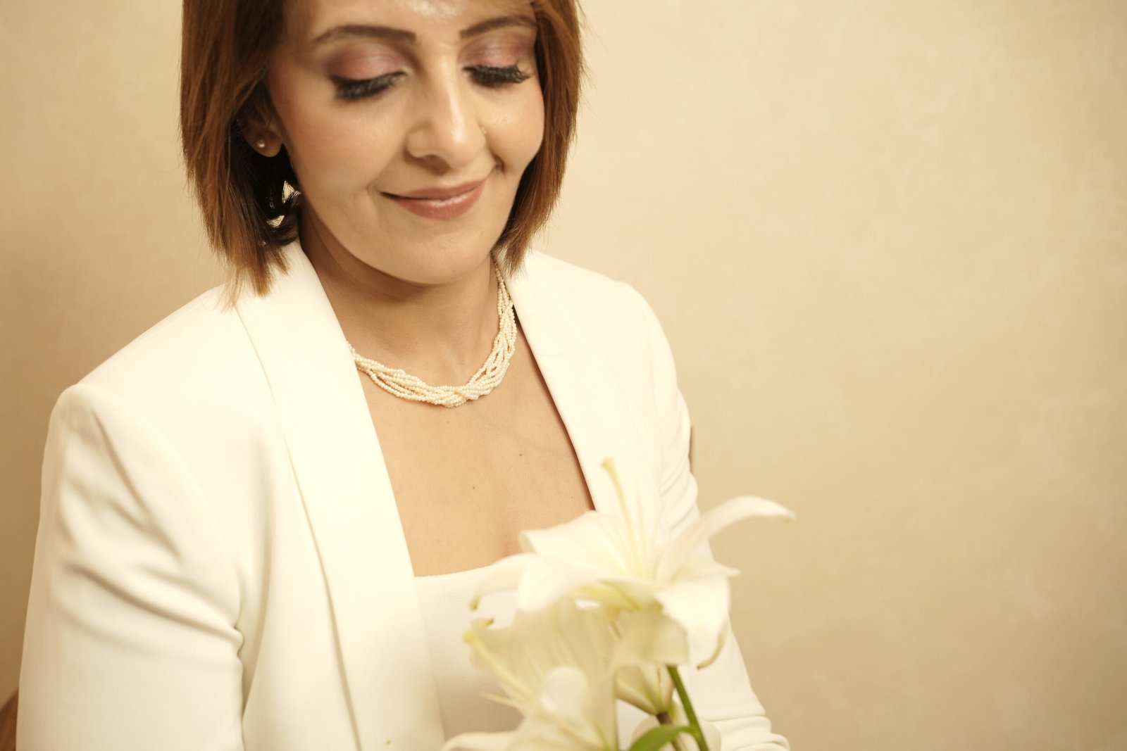 7 Line Twisted Pearl Necklace with Earrings