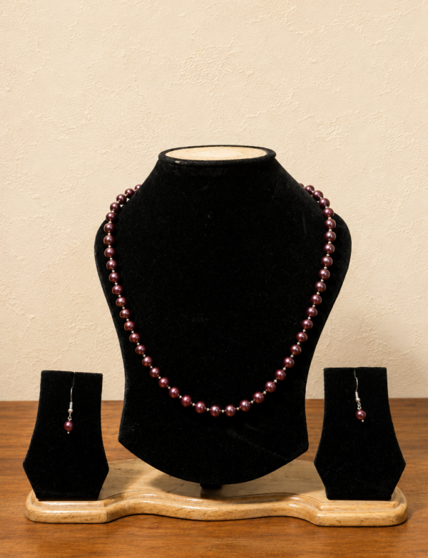 Fresh Water Pearl Necklace with Metal Clasp with Metal Earrings