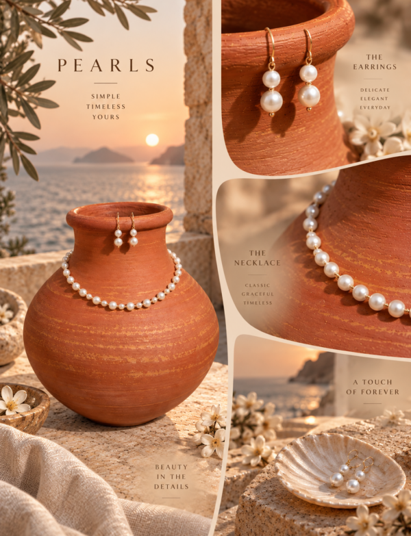 Fresh Water Pearl Knotted Necklace With Metal Clasp With Metal Earrings