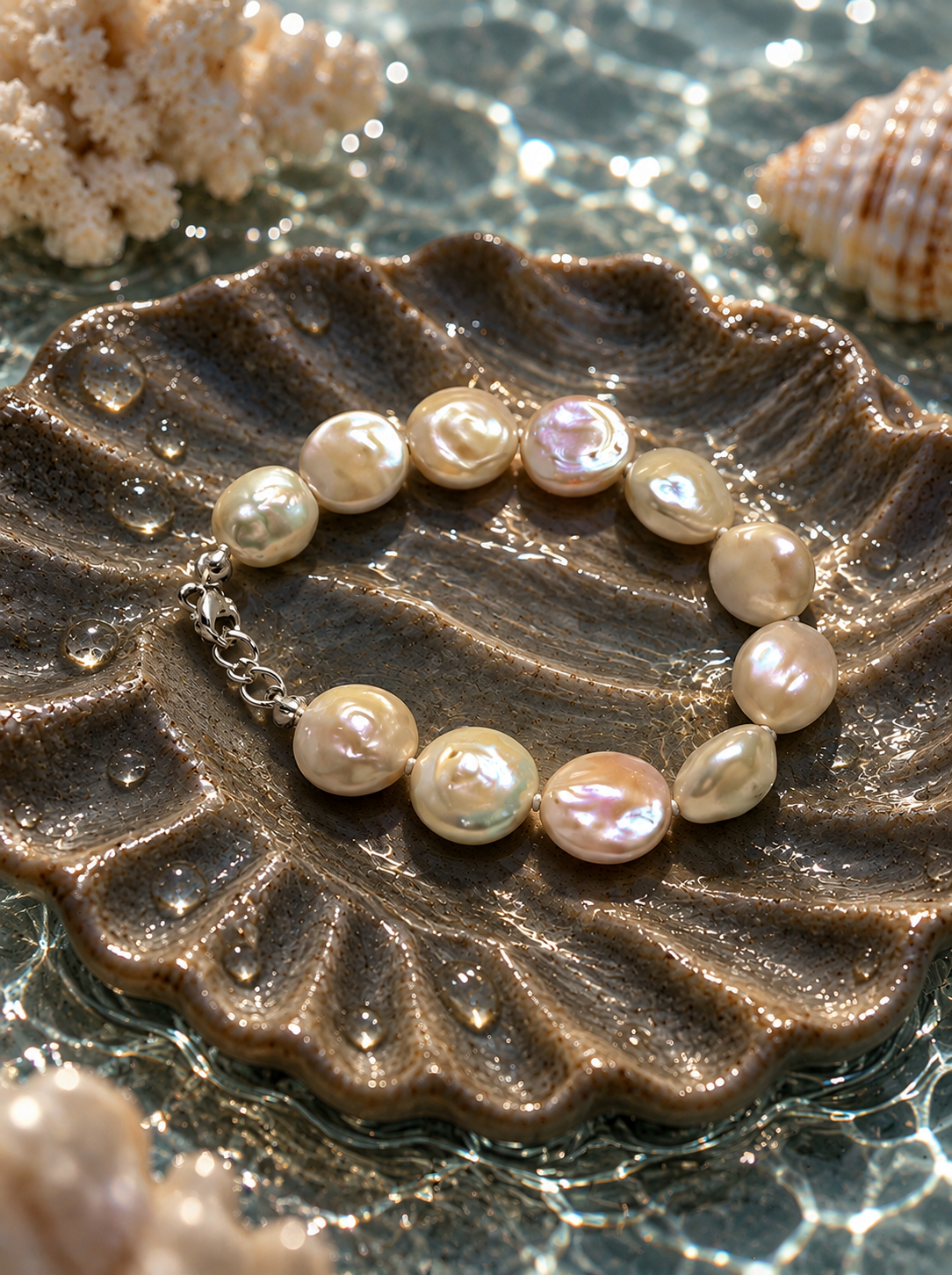 Freshwater Pearl Bracelet with Metal Clasp