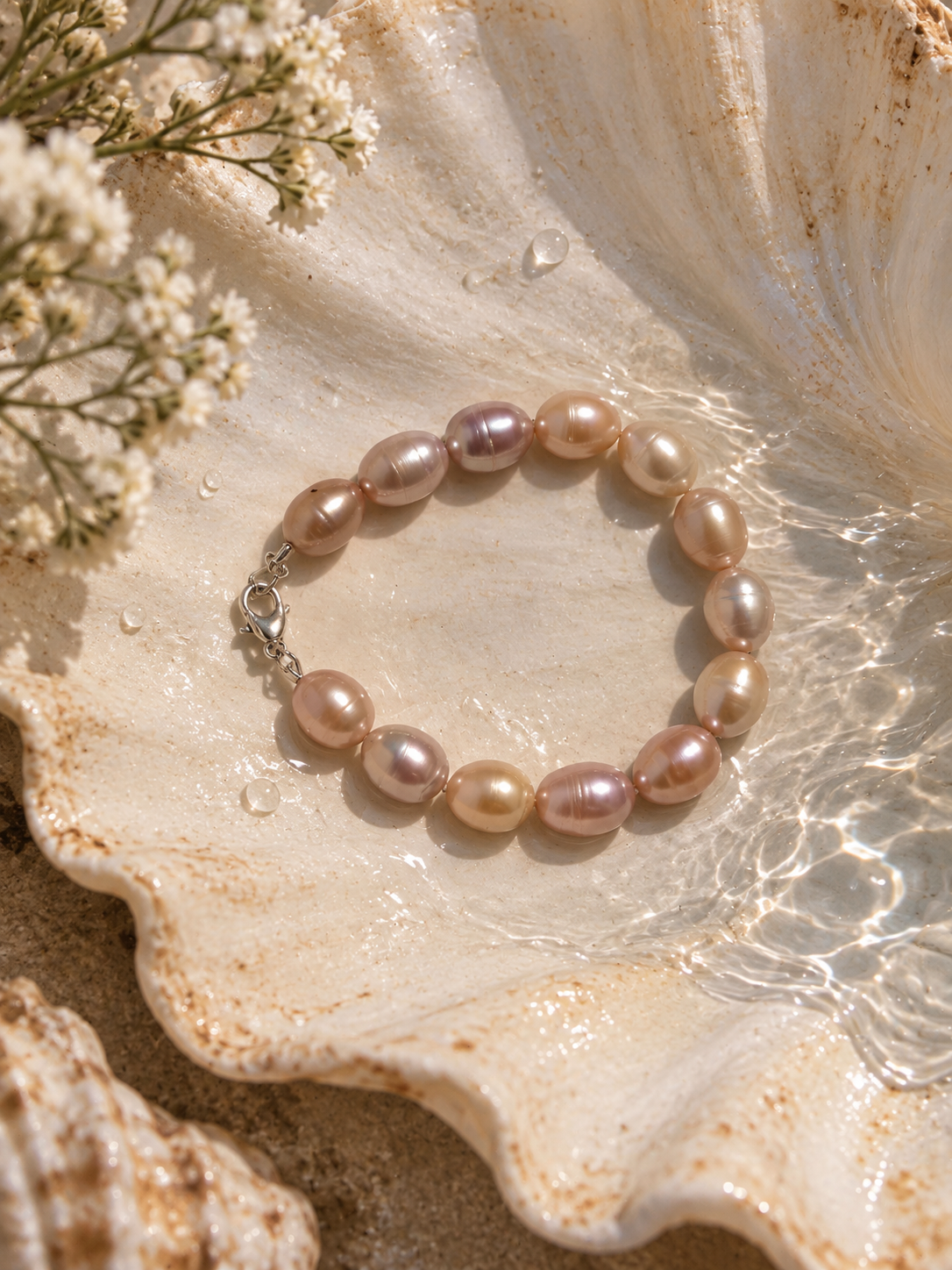 Freshwater Pearl Bracelet with Metal Clasp