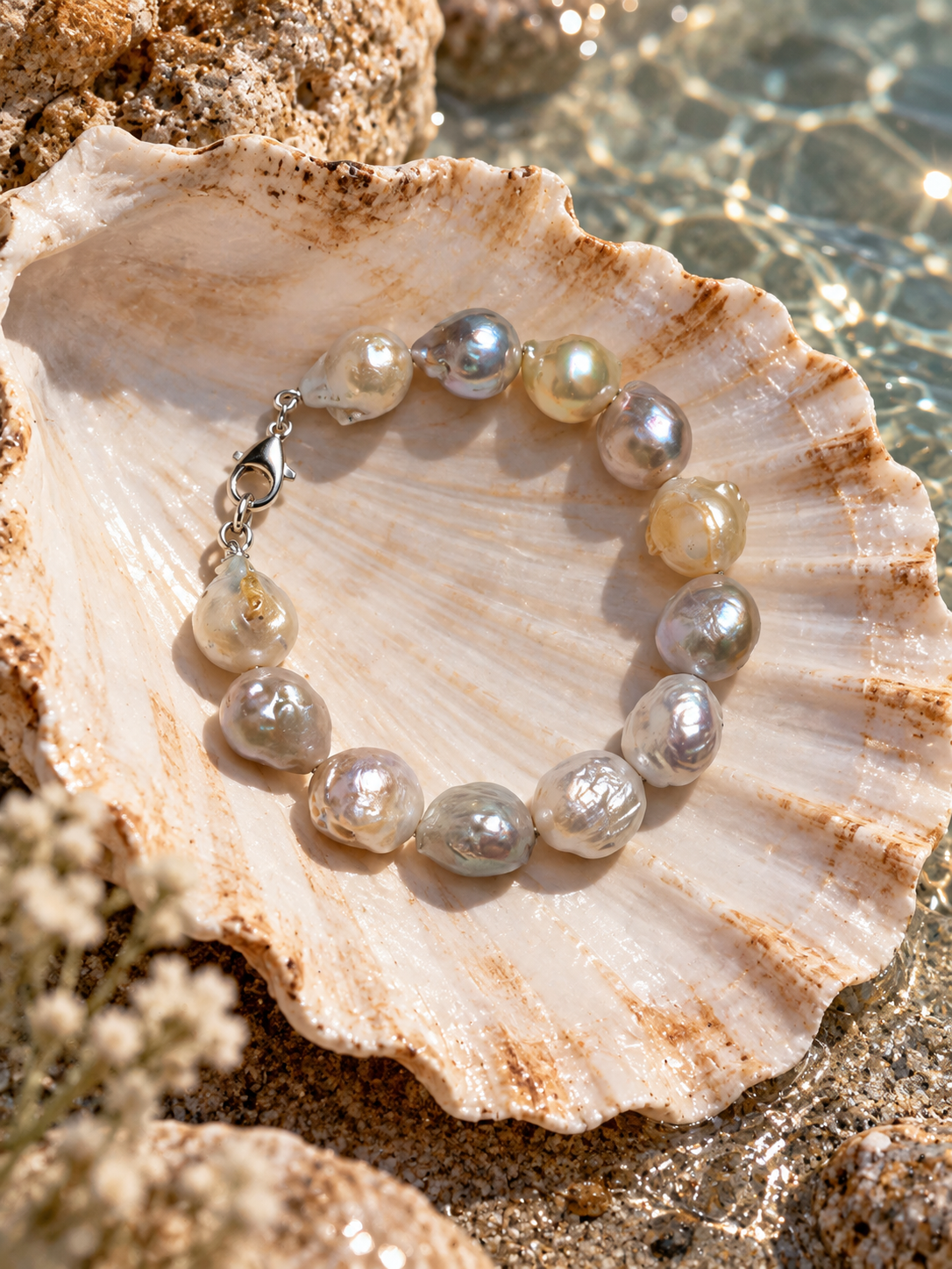 Freshwater Pearl Bracelet with Metal Clasp