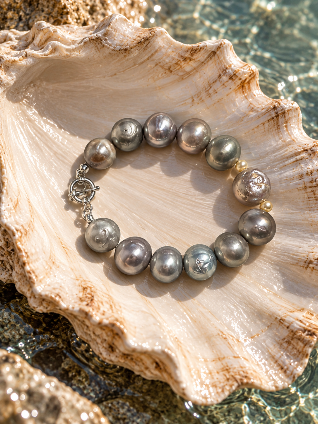 Freshwater Pearl Bracelet with Metal Clasp