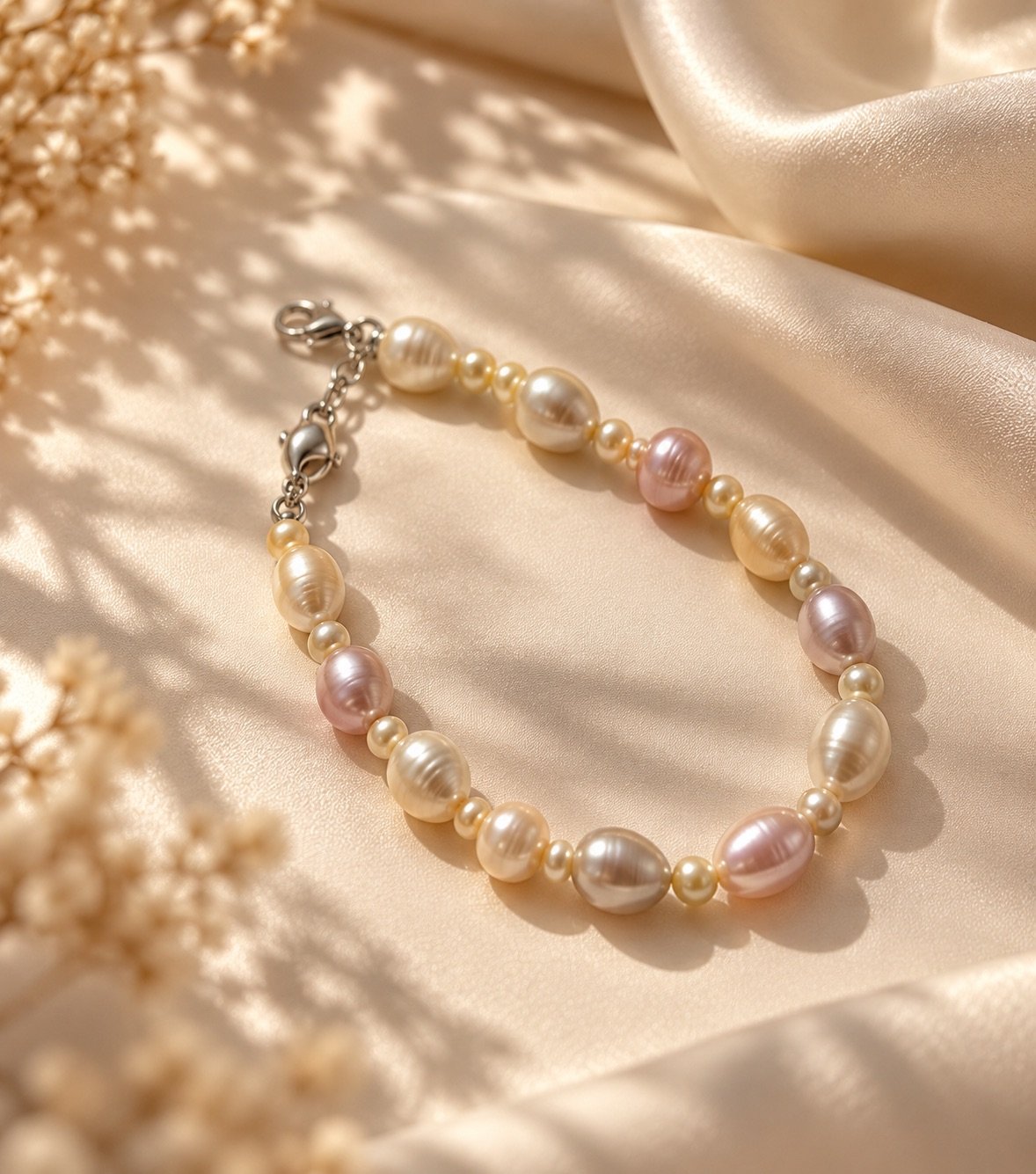 Freshwater Pearl Bracelet with Metal Clasp