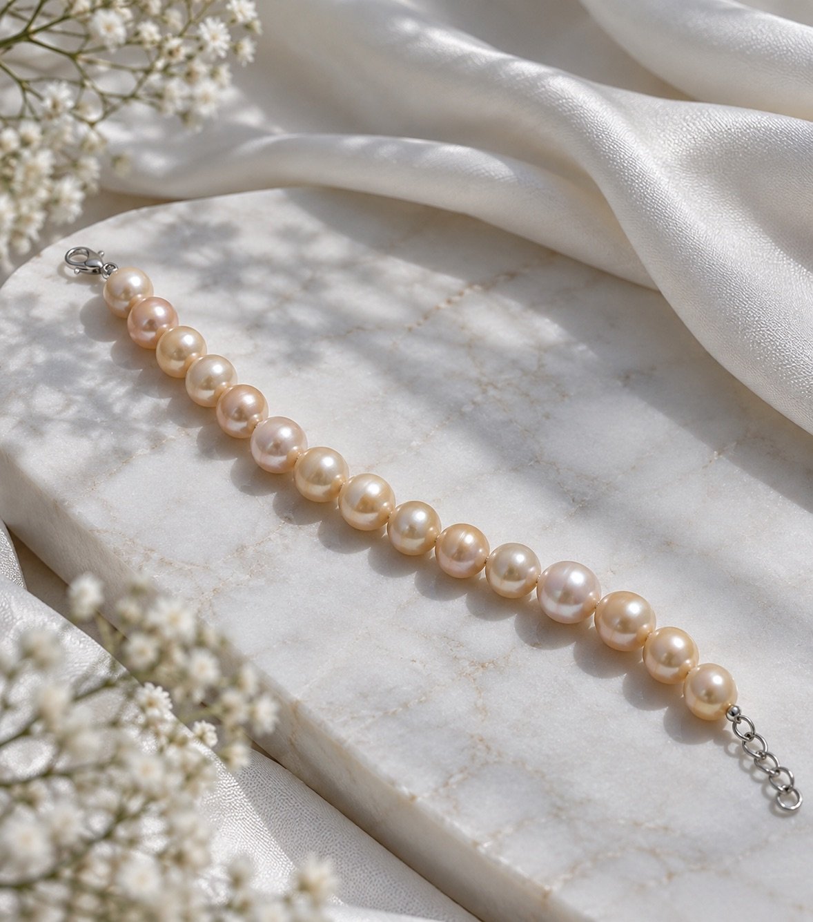 Freshwater Pearl Bracelet with Metal Clasp