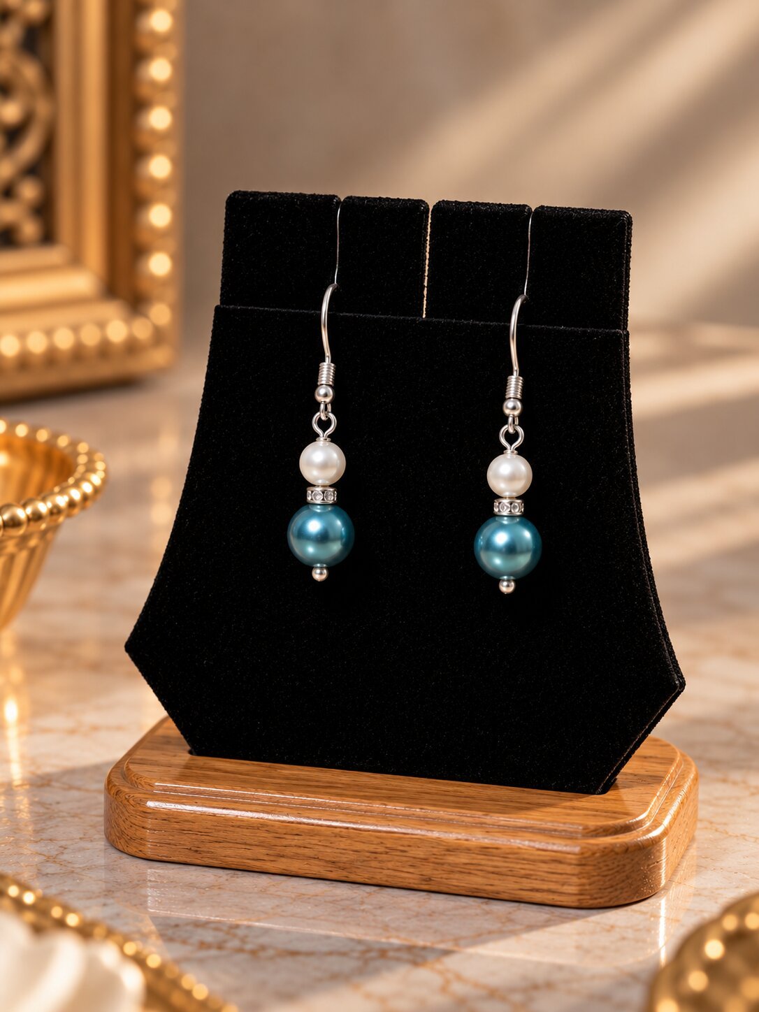 FRESH WATER PEARL NECKLACE With METAL CLASP WITH METAL EARRINGS - Image 2