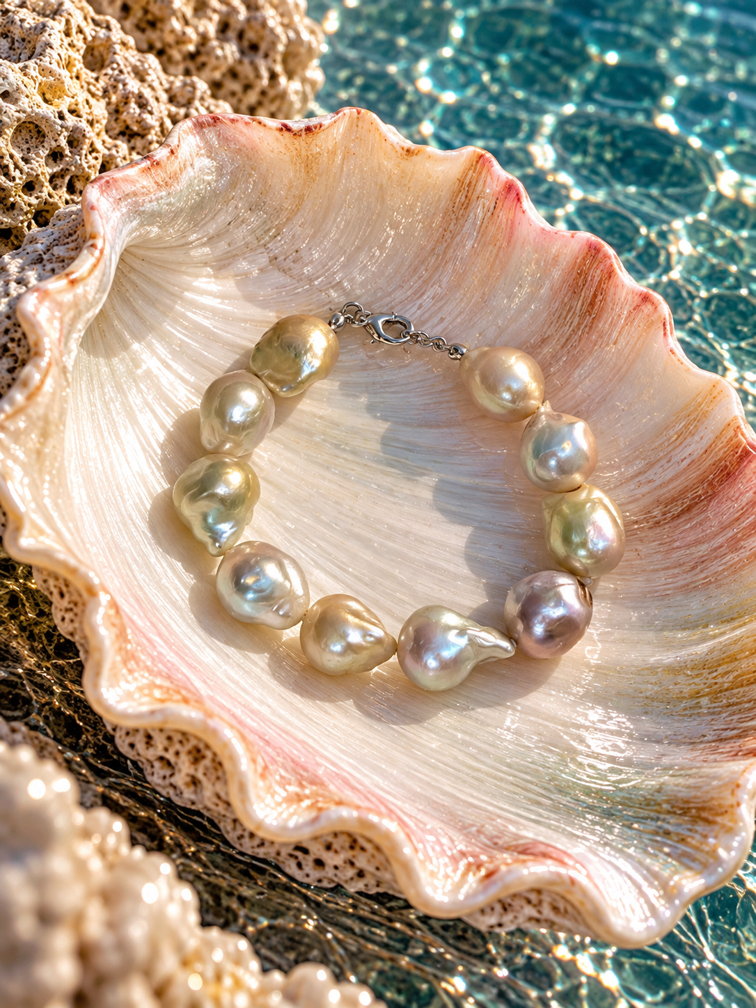 Freshwater Pearl Bracelet with Metal Clasp