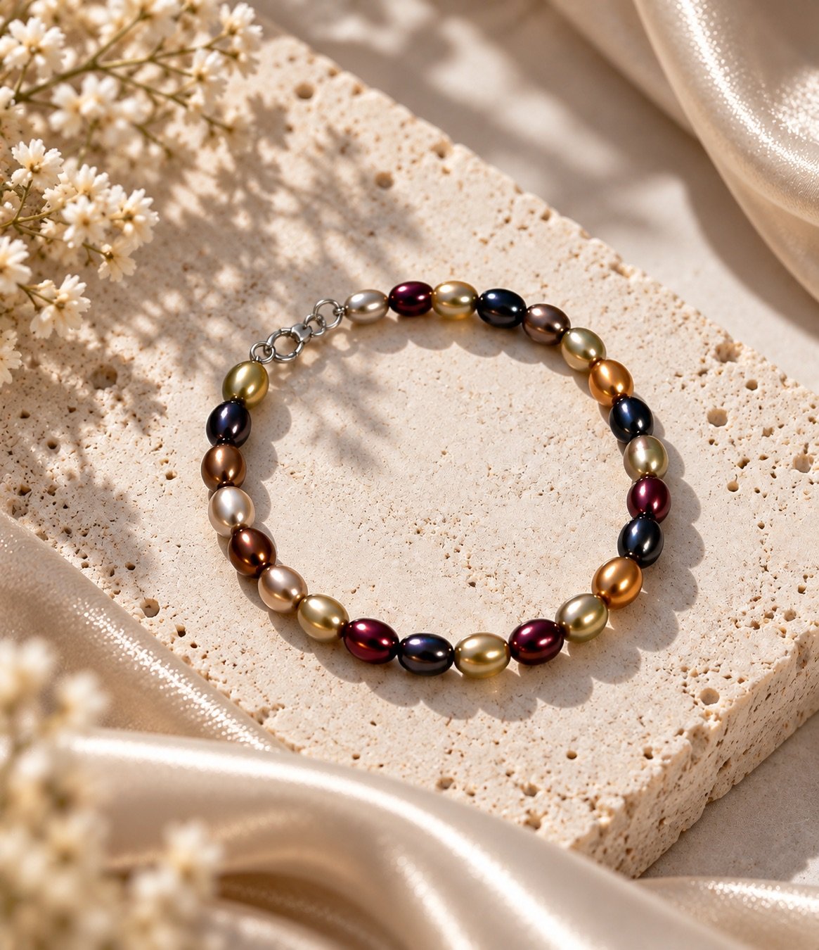Freshwater Pearl Bracelet with Metal Clasp