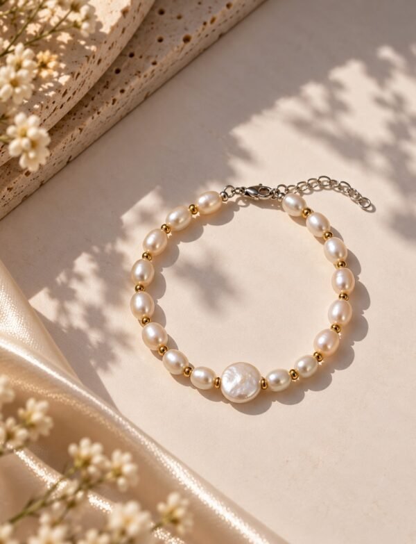 Freshwater Pearl Bracelet with Metal Clasp