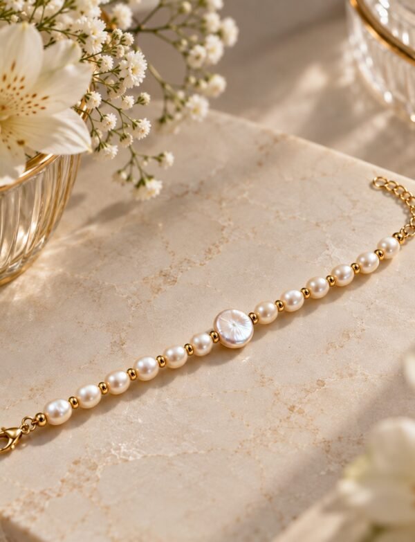 Freshwater Pearl Bracelet with Metal Clasp