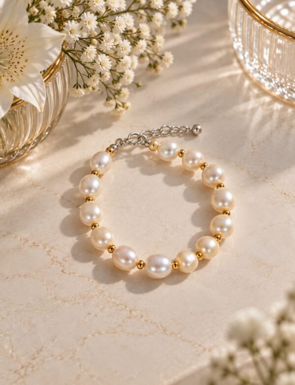 Freshwater Pearl Bracelet with Metal Clasp