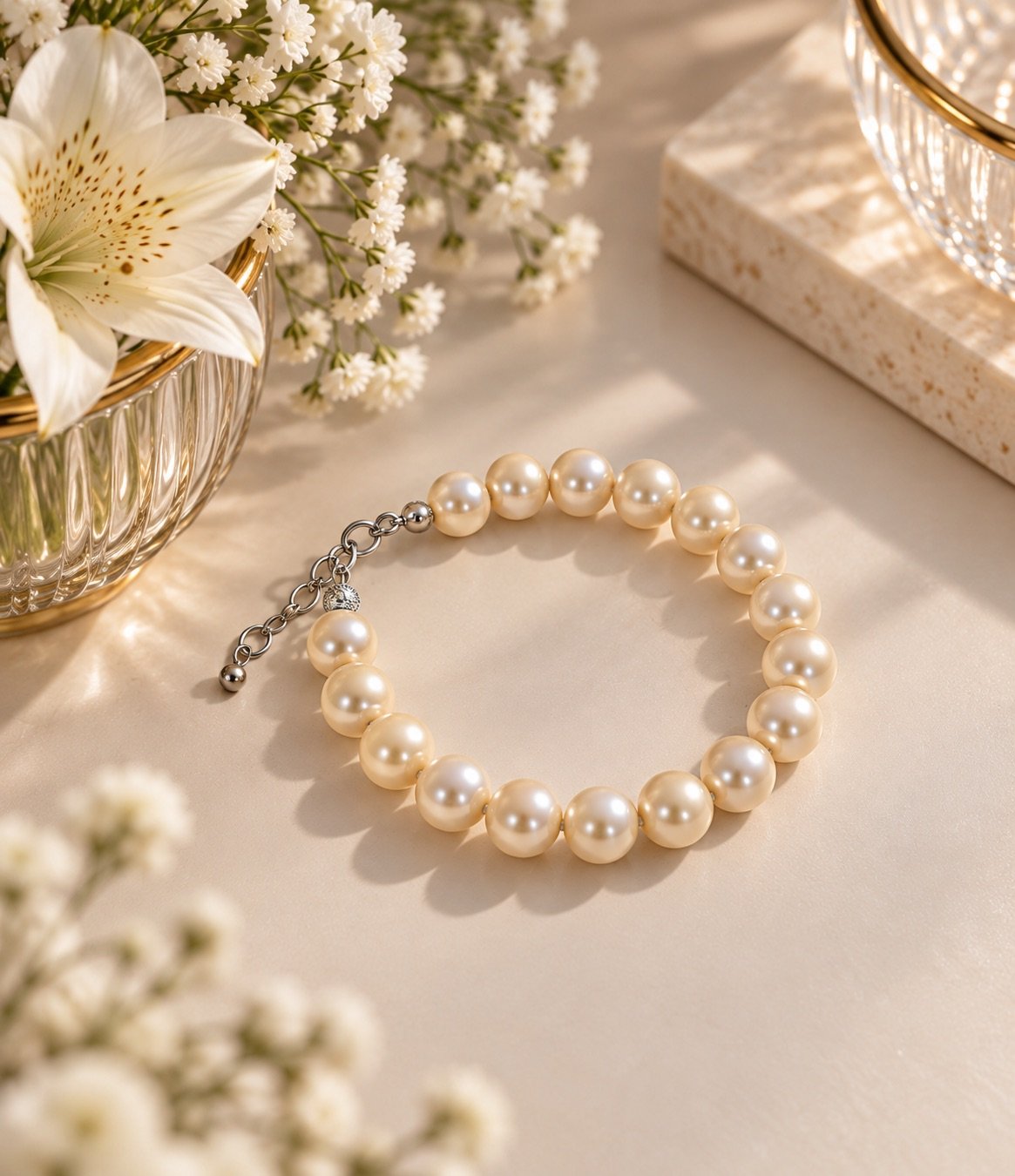 Freshwater Pearl Bracelet with Metal Clasp