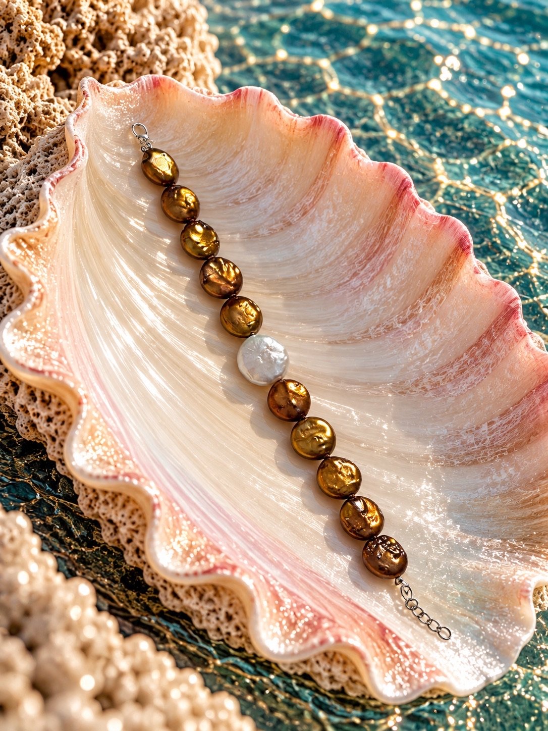 Freshwater Pearl Bracelet with Metal Clasp