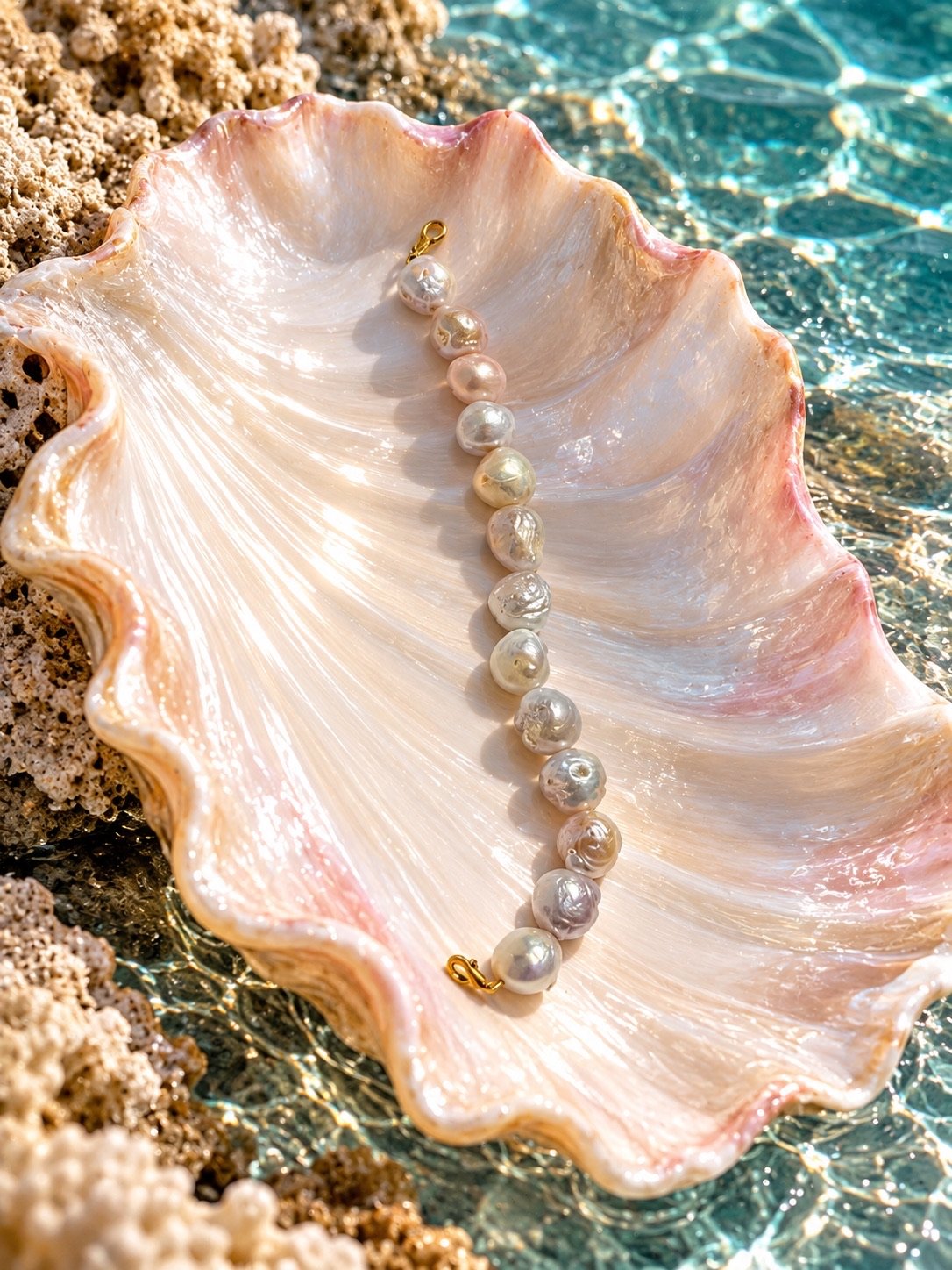 Freshwater Pearl Bracelet with Metal Clasp