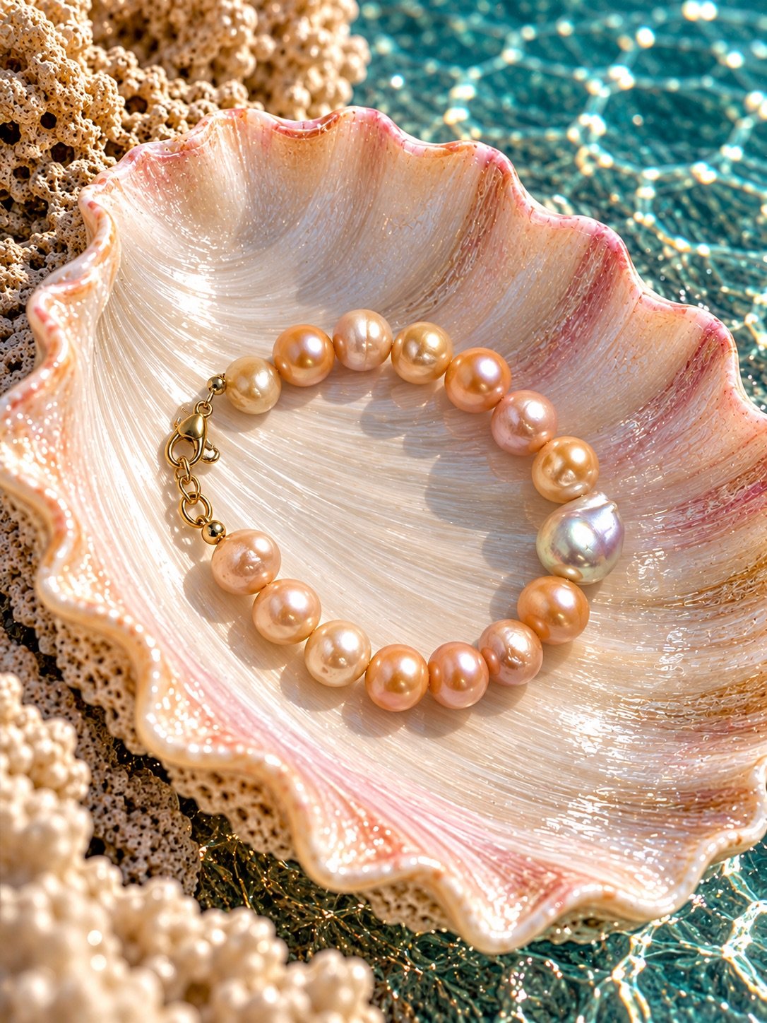 Freshwater Pearl Bracelet with Metal Clasp