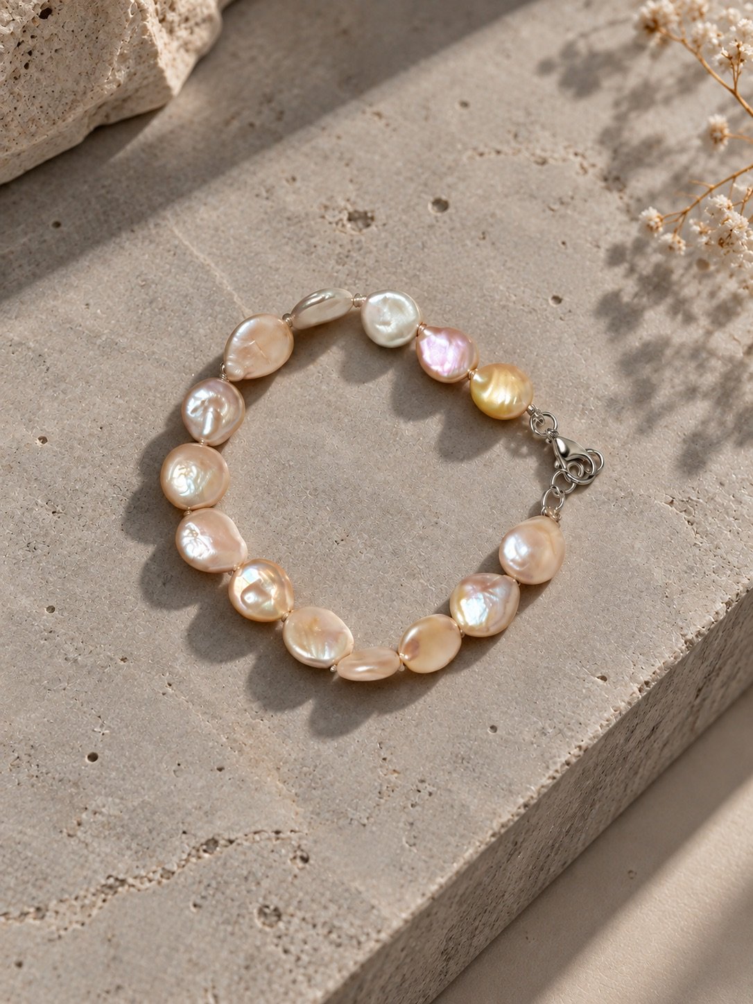 Freshwater Pearl Bracelet with Metal Clasp
