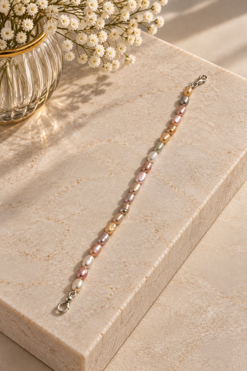 Freshwater Pearl Bracelet with Metal Clasp